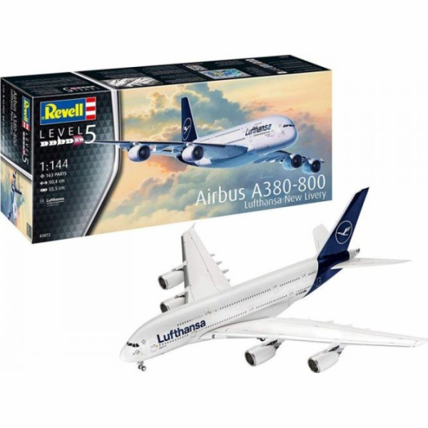 Revell Plastikový model letadla Airbus A380-800 Lufthansa...