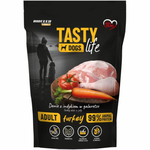 BIOFEED Tasty Dogs Life Turkey - vlhké krmivo pro psy - 500g