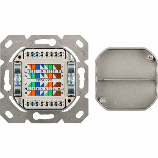 Univerzální zásuvka Goobay CAT.6 včetně rámečku pro povrc...