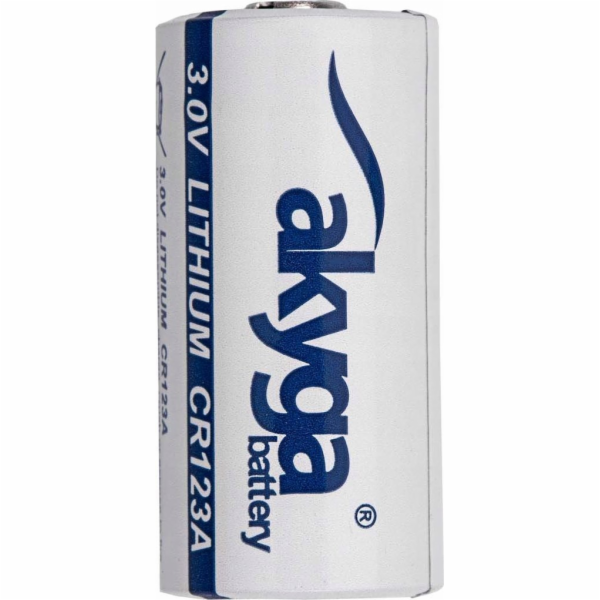 Akyga lithiová baterie CR123 Li-MnO2 3V/1500mAh, 85°C