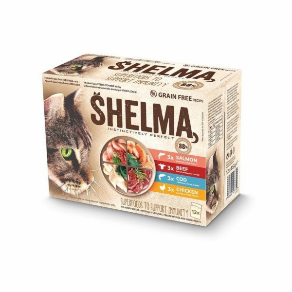 SHELMA with salmon, cod, chicken and beef in sauce - mokr...