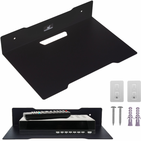 Nástěnná police na dekodér Maclean, jednoduchá, max. 5 kg...