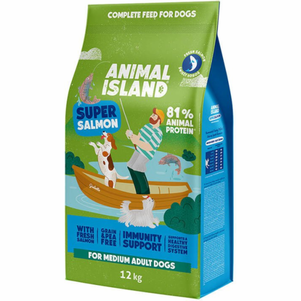 ANIMAL ISLAND Adult Medium Salmon - suché krmivo pro psy ...