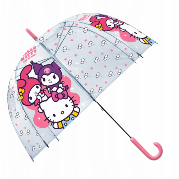 Kids Euroswan Průhledný manuální deštník Hello Kitty