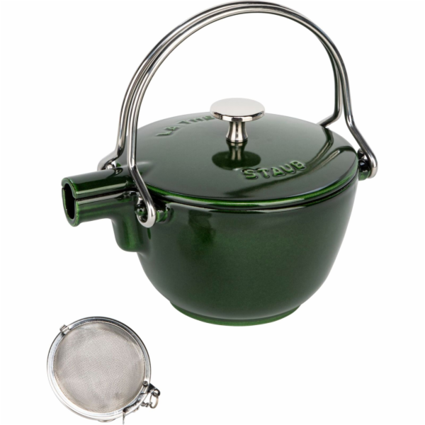 Staub Teekanne 1,15 L basilikum- grün Gusseisen, rund