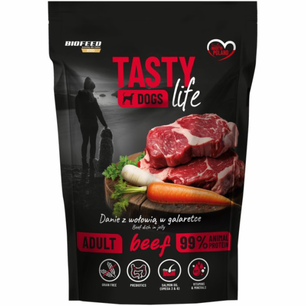 BIOFEED Tasty Dogs Life Beef - vlhké krmivo pro psy - 500g