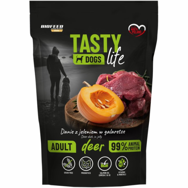 BIOFEED Tasty Dogs Life Deer - vlhké krmivo pro psy - 500g