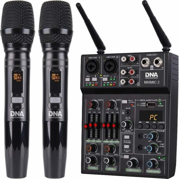 DNA MIXMIC 2 - sada (USB audio mixér + 2 bezdrátové mikro...