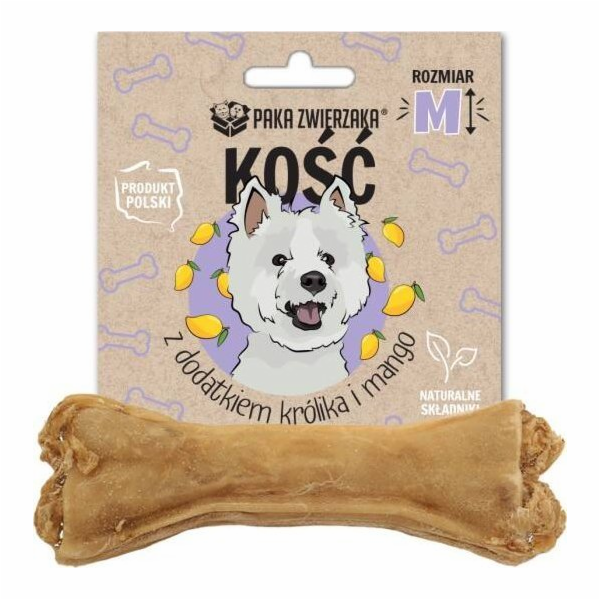 PAKA ZWIERZAKA Bone with rabbit and mango M 12 cm - pamls...