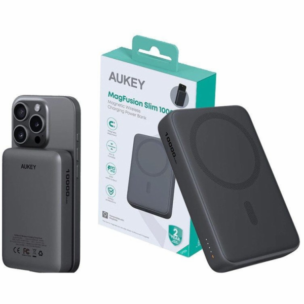 AUKEY PB-MS04 Šedá Qi2 powerbanka | 10000mAh | 20W | MagS...