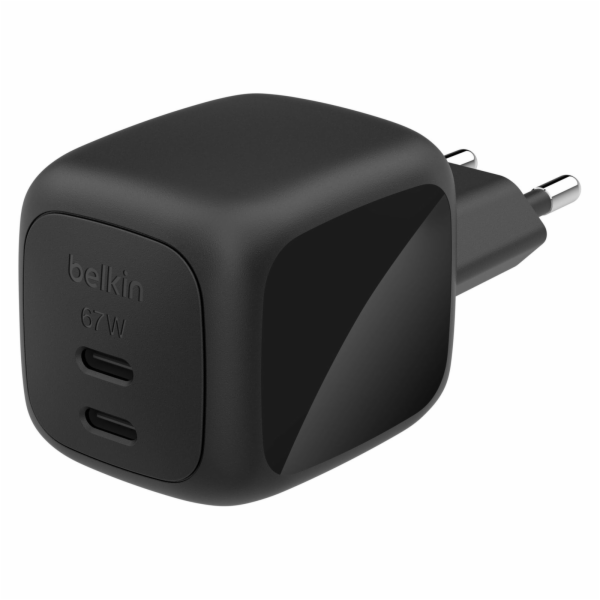 Belkin Ladegerät Dual USB-C 67W PD + PPS ,schwarz     WCH...