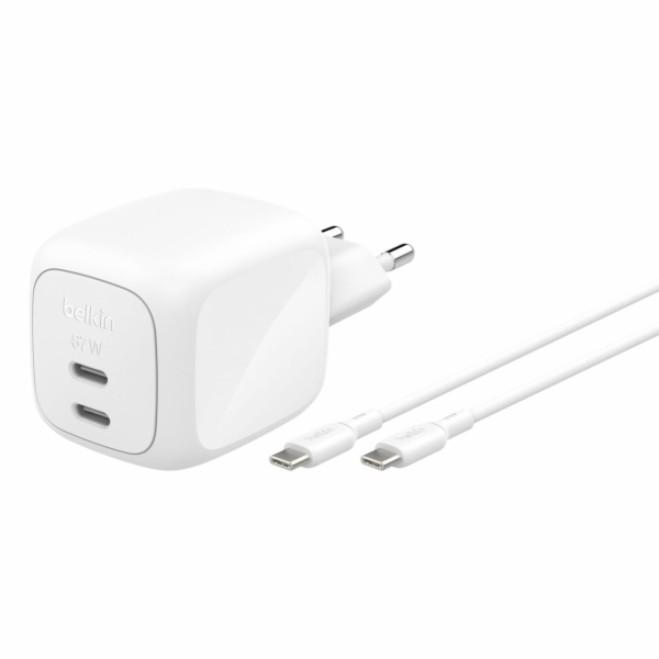 Belkin Ladegerät Dual USB-C 67W PD PPS+2m Kabel  WCH020kq...