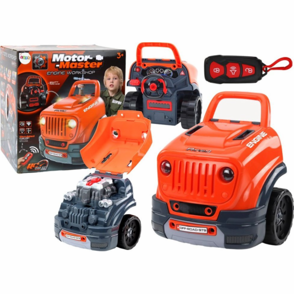 LeanToys Sada Workshop pro demontáž motoru auta, oranžová