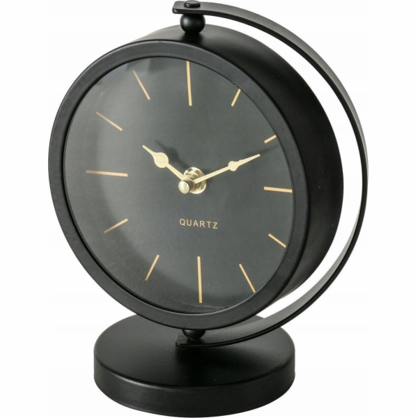 Boltze Stolní hodiny Black BALIA, zlaté ručičky, 20 cm