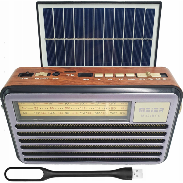 Vega Přenosné rádio LIWA RETRO se solárními panely, FM, B...