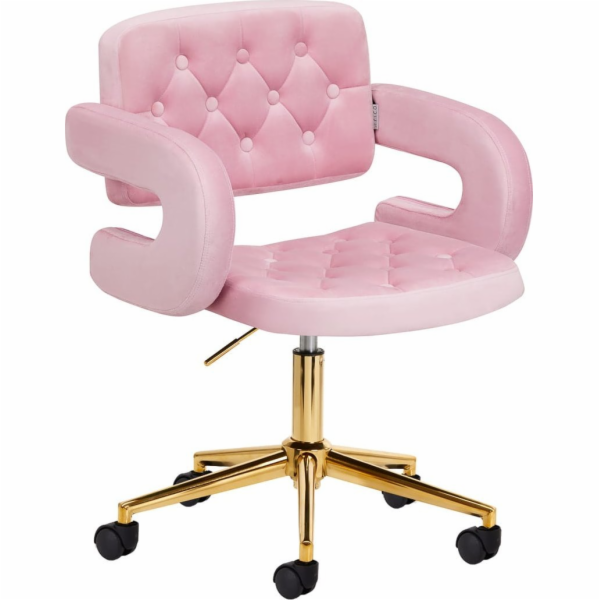 Activeshop Otočné křeslo 4Rico QS-OF213G sametově růžové