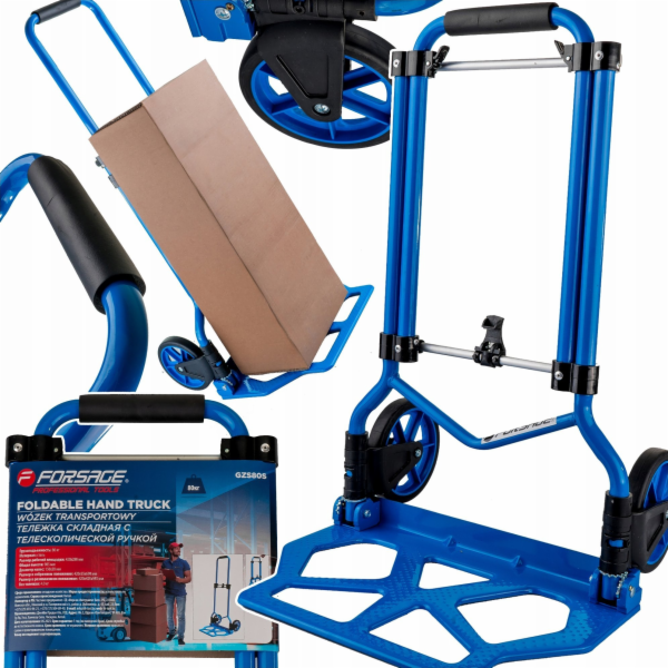 Forsage Skládací vozík na nářadí s teleskopickou rukojetí...