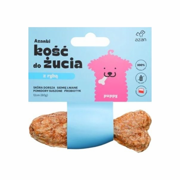 AZANKI Kost z tresky a probiotiky Puppy ve tvaru ryby – p...