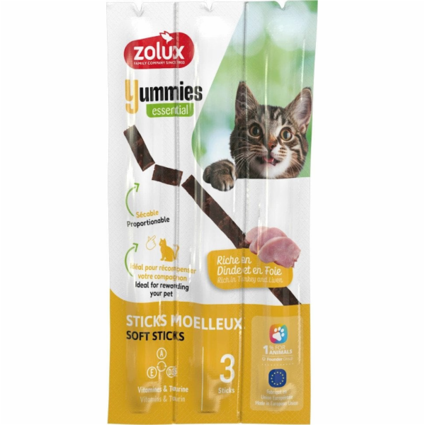 ZOLUX Yummies Turkey with liver - pamlsek pro kočky - 3x5g