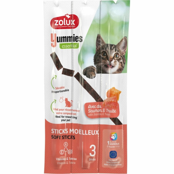 ZOLUX Yummies Salmon with trout - pamlsek pro kočky - 3x5g