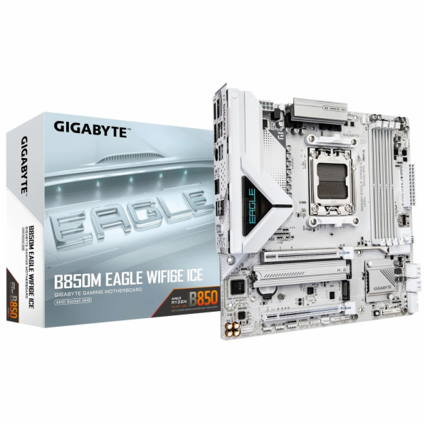 GIGABYTE&nbsp;MB&nbsp;Sc&nbsp;AM5&nbsp;B850M&nbsp;EAGLE&nbsp;WF6E&nbsp;ICE,&nbsp;AMD&nbsp;B850,&nbsp;4xDDR5...