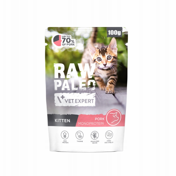 VetExpert Raw Paleo Kitten Pork - mokré krmivo pro kočky ...