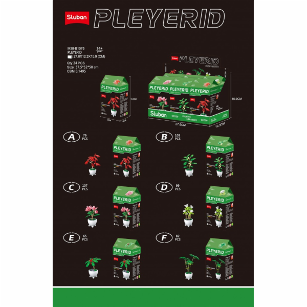 Sluban Flowers M38-B1075E Tropická rostlina v květináči