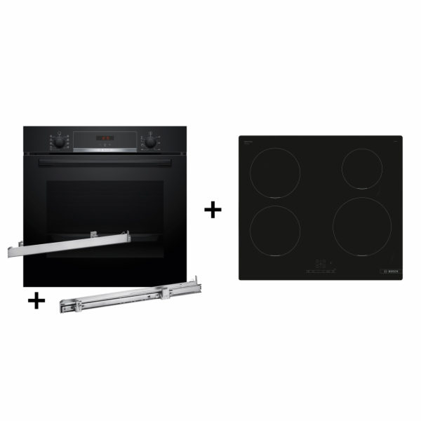 Zestaw piekarnik BOSCH HBA514BB3 + prowadnice teleskopowe...