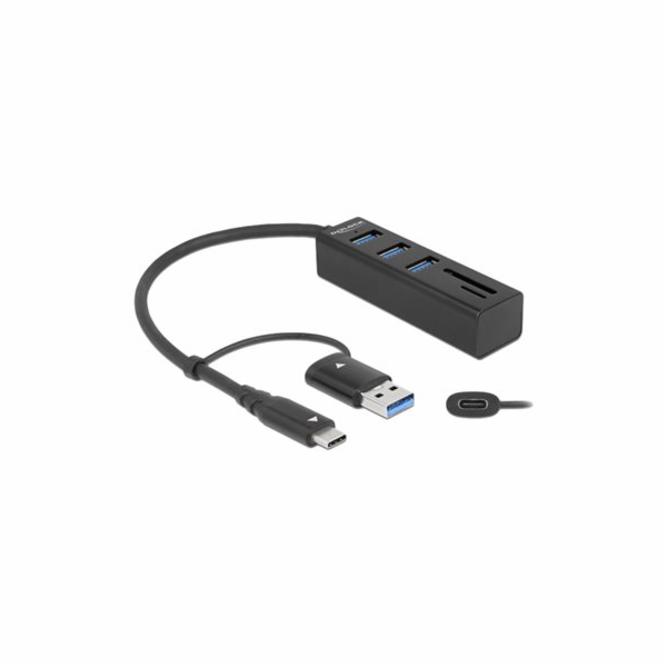 DeLOCK 3portový USB 3.2 Gen 1 Hub + čtečka SD a Micro SD ...