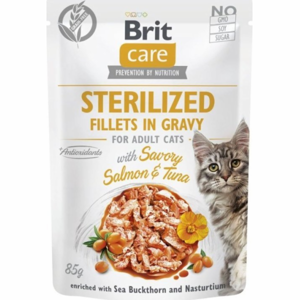 BRIT Care Cat Sterilized Salmon&Tuna Pouch - mokré krmivo...