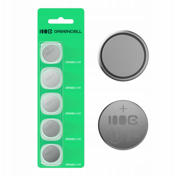 Green Cell 5x knoflíkové baterie CR1620