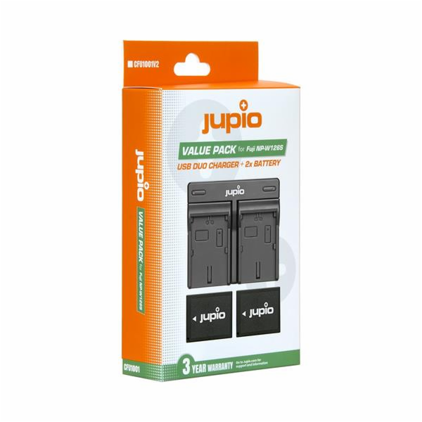 Set Jupio 2x NP-W126 - 1260 mAh + Dual charger pro Fujifilm