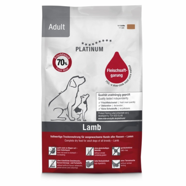 PLATINUM Adult Lamb - polovlhké krmivo pro psy - 1,5kg