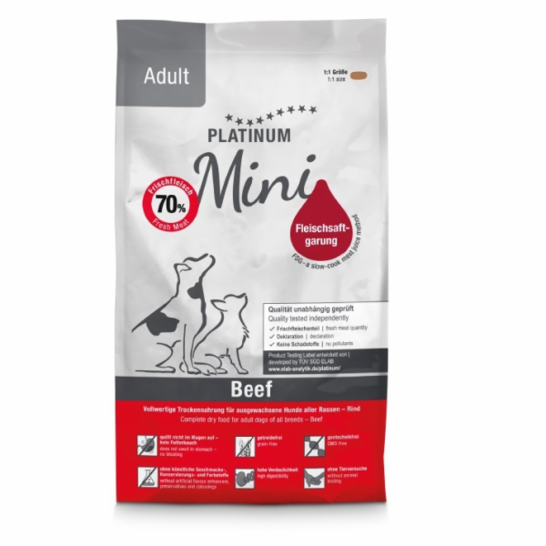 PLATINUM Adult Beef Mini - polovlhké krmivo pro psy - 900g