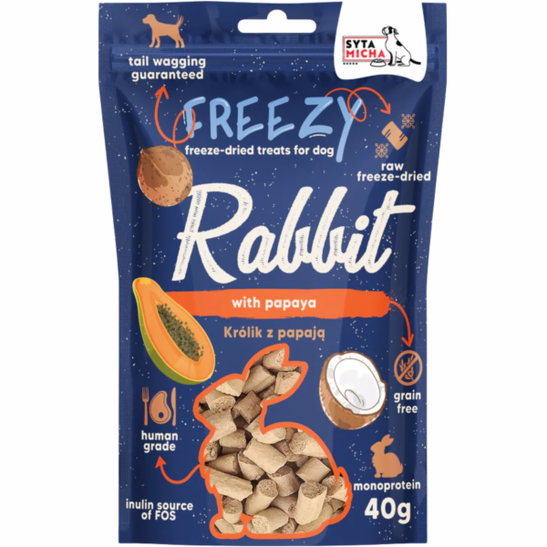 SYTA MICHA Freezy Rabbit with papaya - pamlsek pro psa - 40g