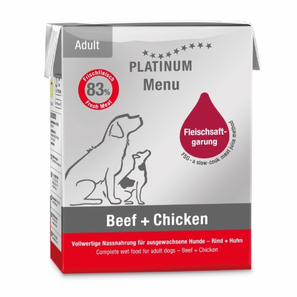PLATINUM Menu Adult Beef+Chicken - vlhké krmivo pro psy -...