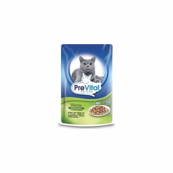 PREVITAL Cat Food Sterile Drůbež v omáčce - mokré krmivo ...