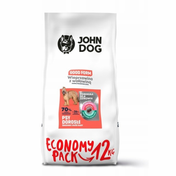 JOHN DOG Good Form Adult Pork with beef - suché krmivo pr...