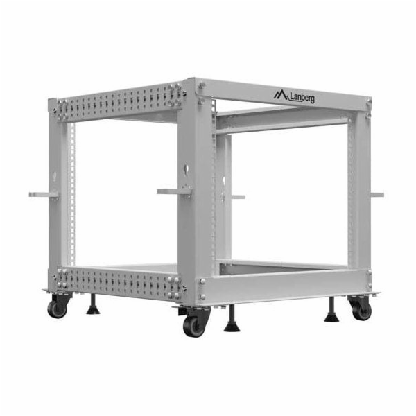 Lanberg Otevřený rack 19" 9U 600X600-1100 nastavitelný šedý