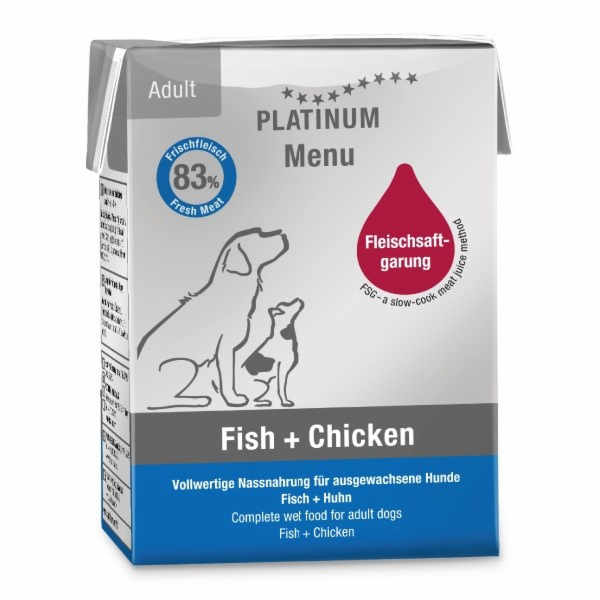 PLATINUM Menu Adult Fish+Chicken - vlhké krmivo pro psy -...