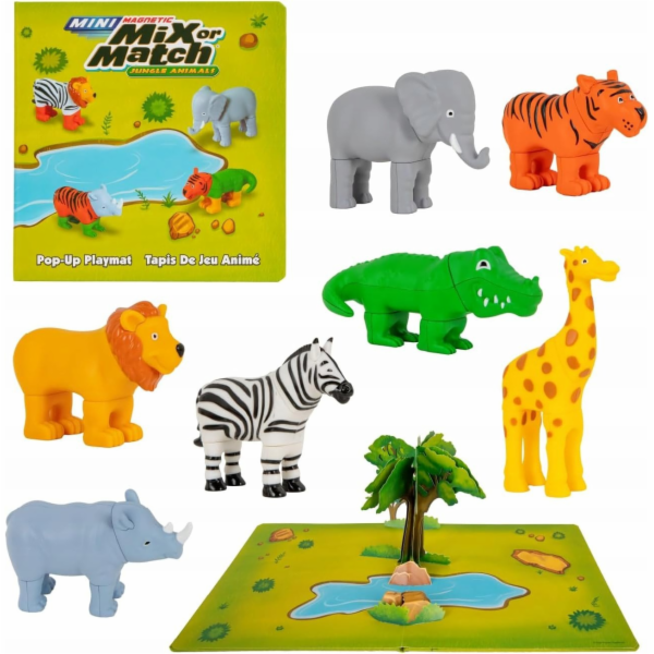 MALIK Magnetická sada mini zvířátek z džungle Malblo