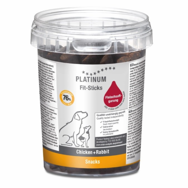 PLATINUM Fit-Sticks Chicken+Rabbit - pamlsek pro psa - 300g