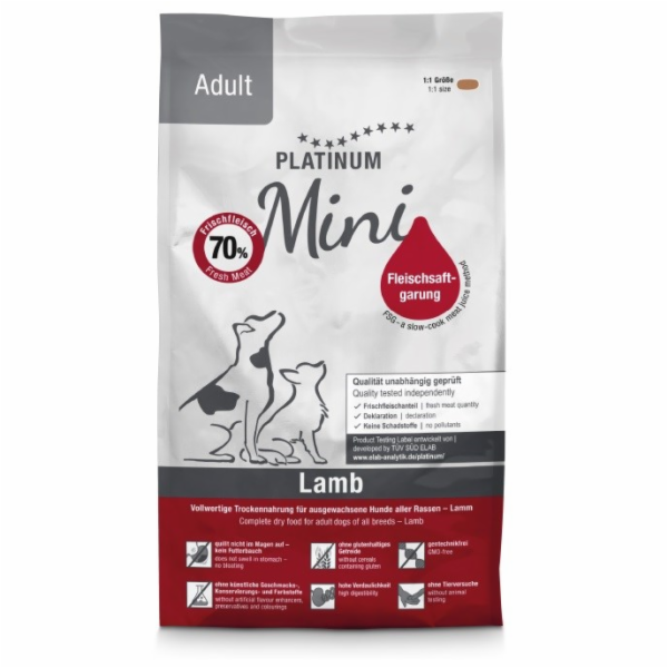 PLATINUM Adult Lamb Mini - polovlhké krmivo pro psy - 900g