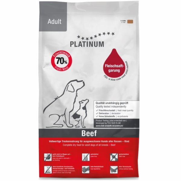 PLATINUM Adult Beef - polovlhké krmivo pro psy - 5kg