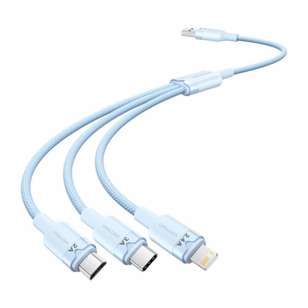 Kabel USB 2.0 A na 3v1 3A Vention CTPLG 1,5M (modrý)