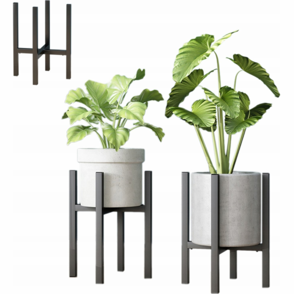 Strado Nastavitelný kovový stojan na květiny PILLAR (černý)