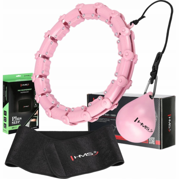 HMS HULA HOP SADA HHW11 SVĚTLE RŮŽOVÁ S TRUBIČKOU A ZÁVAŽ...