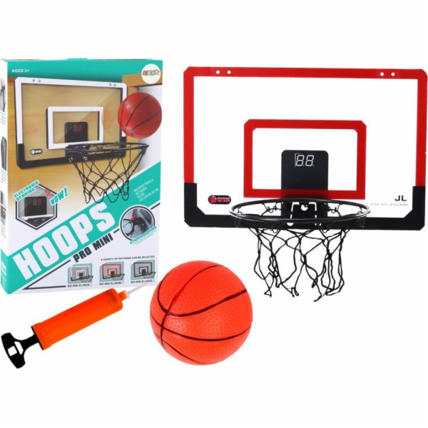 LeanToys Basketbalová deska koš, elektronické počítadlo b...
