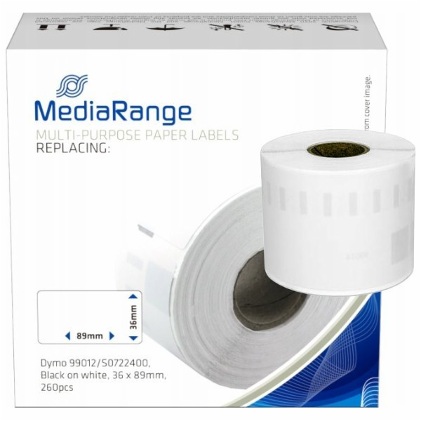 MediaRange MediaRange ge Schriftband 36x89mm schw/weiß Dy...
