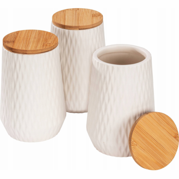 Wenko Keramické kuchyňské nádoby DIAMOND, bambusové víko,...